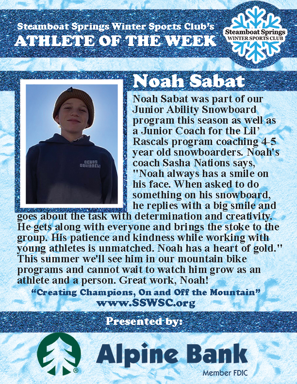 Athlete of the Week, Noah Sabat