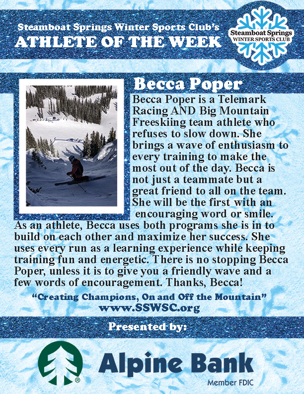 Athlete of the Week, Becca Poper