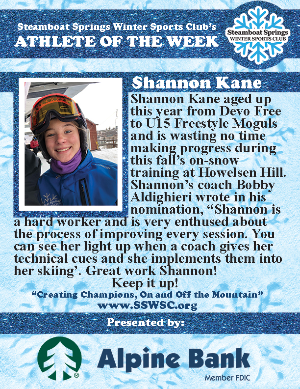 Athlete of the Week, Shannon Kane