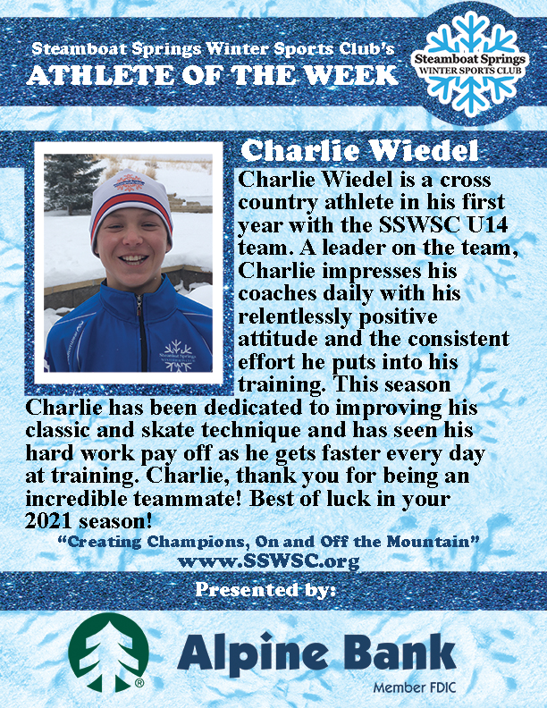Athlete of the Week, Charlie Wiedel
