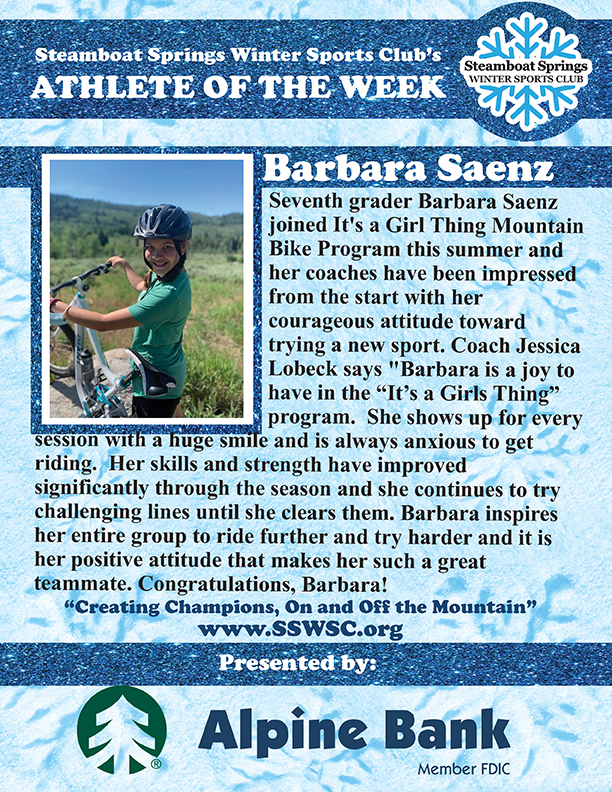 Athlete of the Week, Barbara Saenz