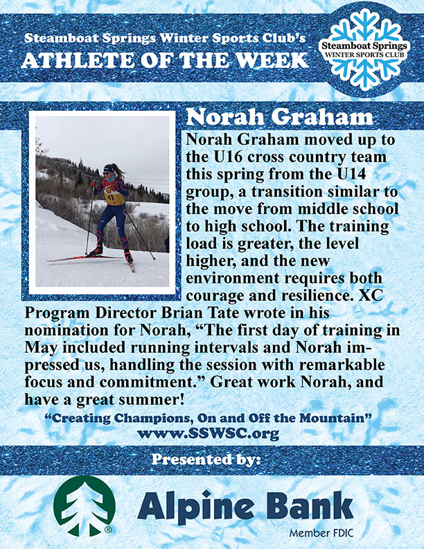 Athlete of the Week, Norah Graham