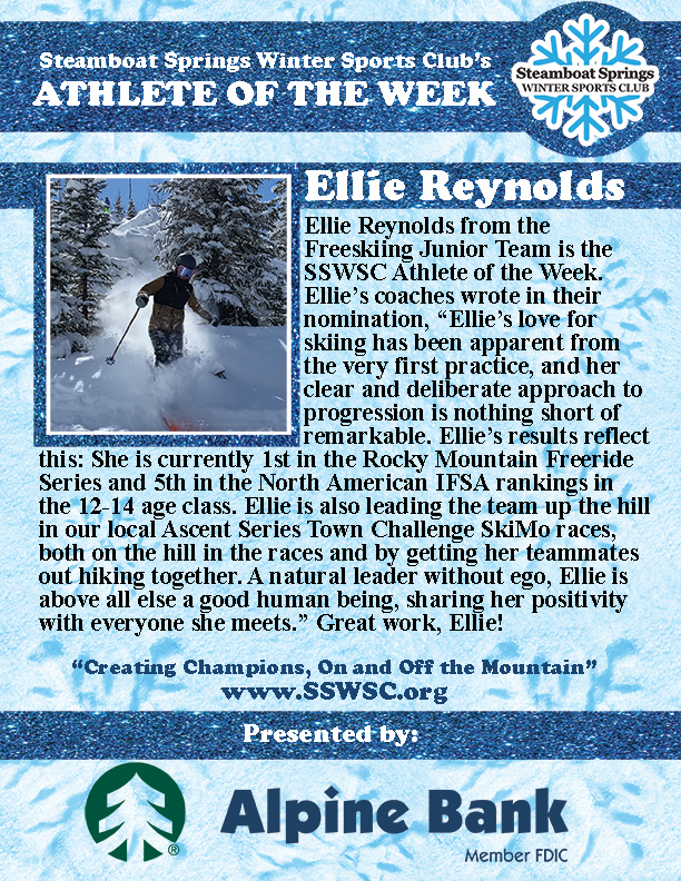 Athlete of the Week, Ellie Reynolds
