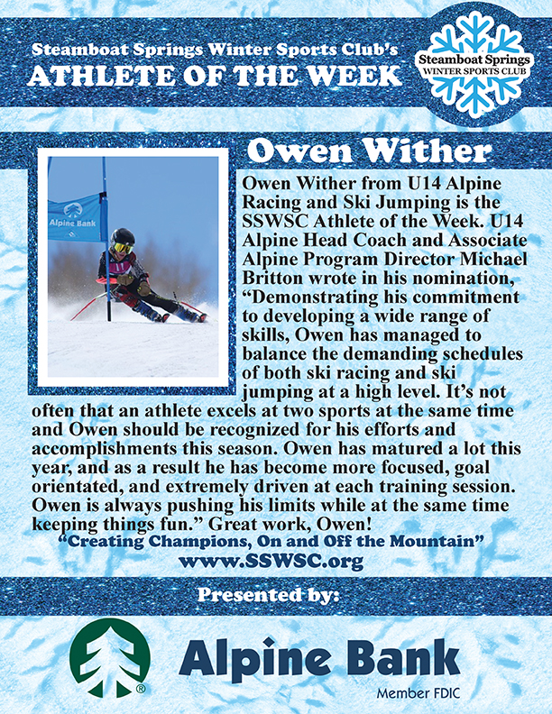 Athlete of the Week, Owen Wither