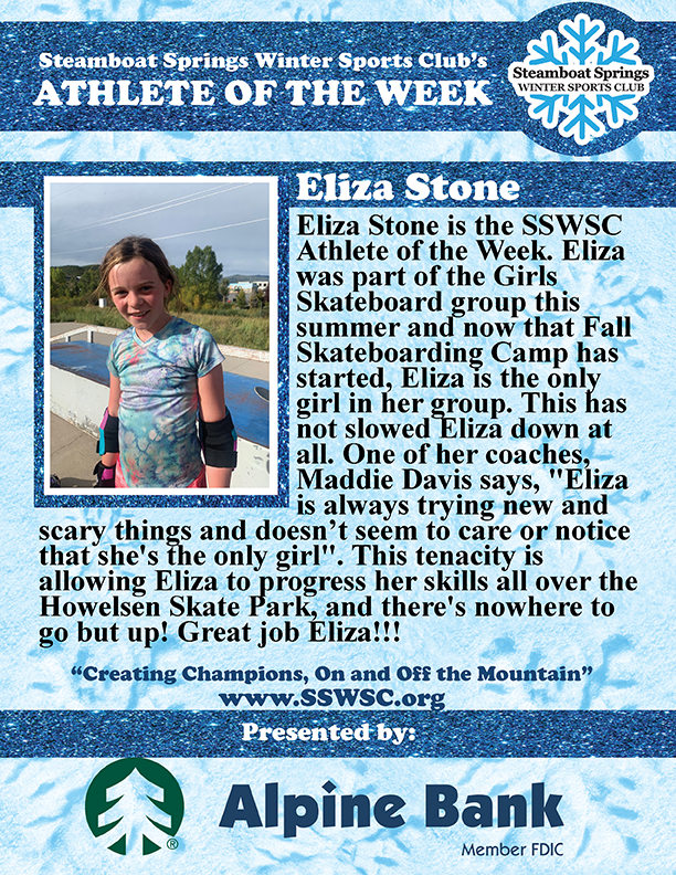 Athlete of the Week, Eliza Stone