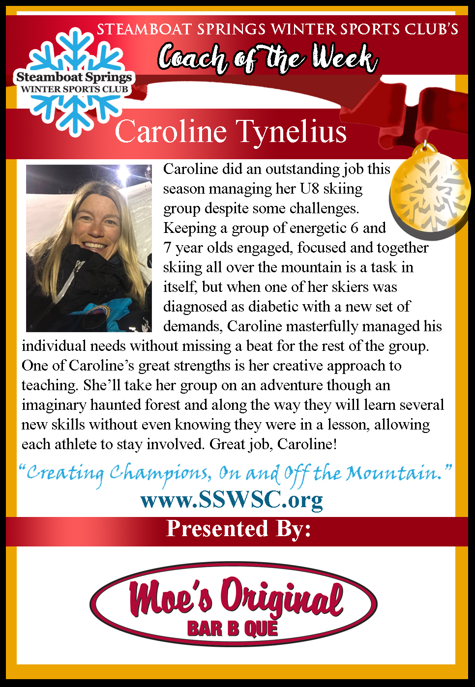 Coach of the Week Caroline Tynelius