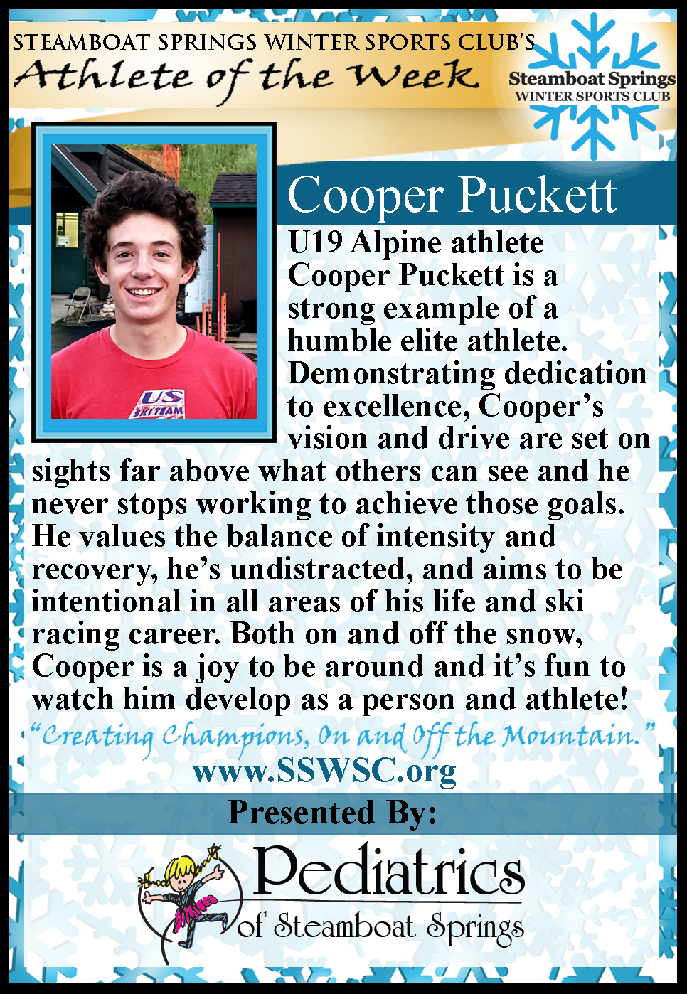 Athlete of the Week, Cooper Puckett