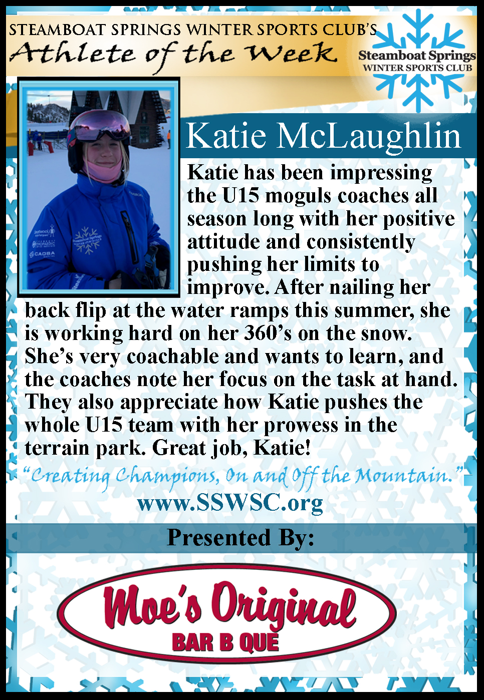 Athlete of the Week, Katie McLaughlin
