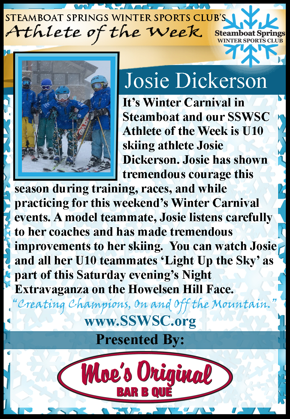 Athlete of the Week, Josie Dickerson