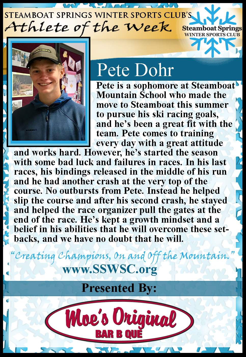 Athlete of the Week Pete Dohr