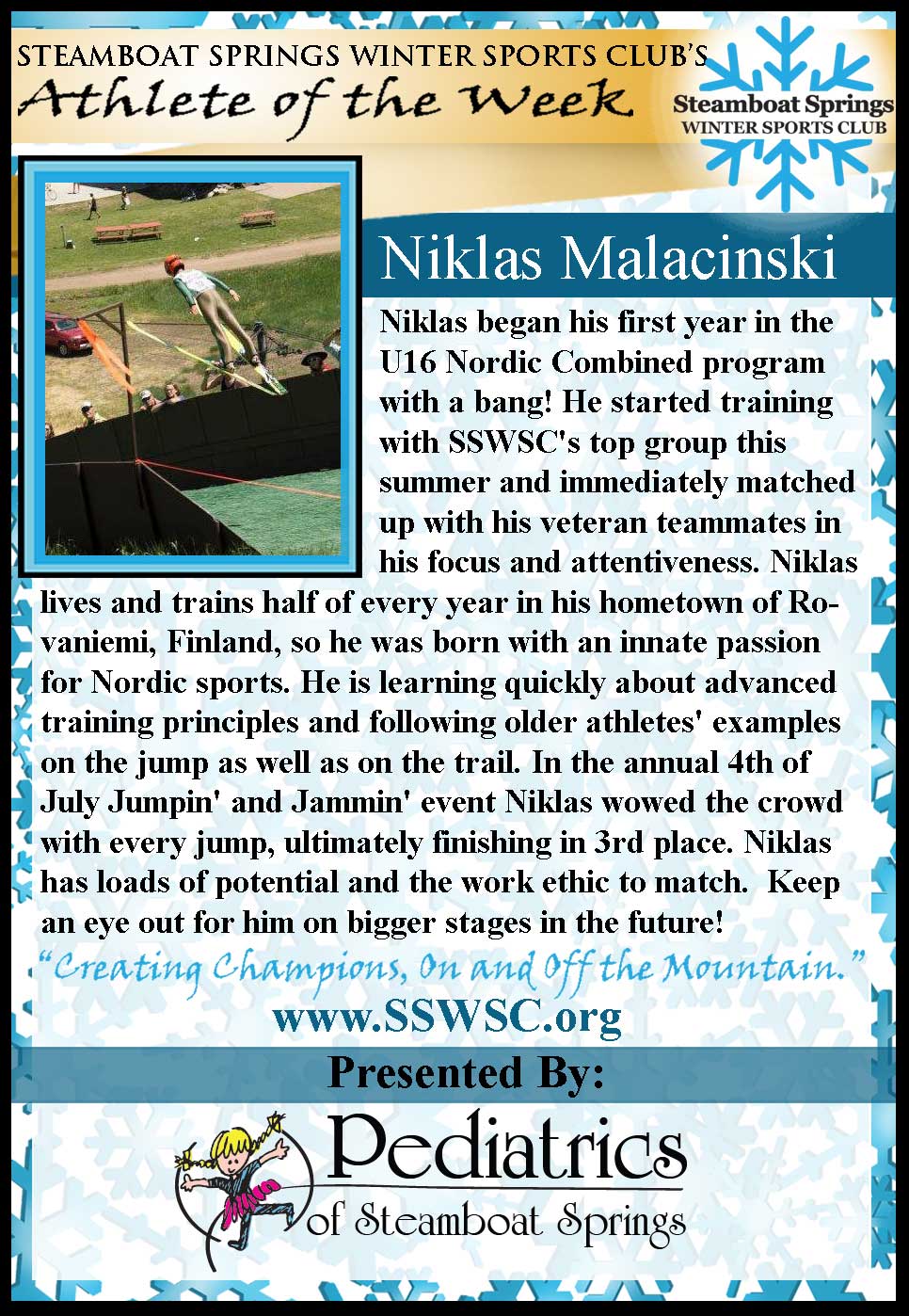 Athlete of the Week - Niklas Malacinski