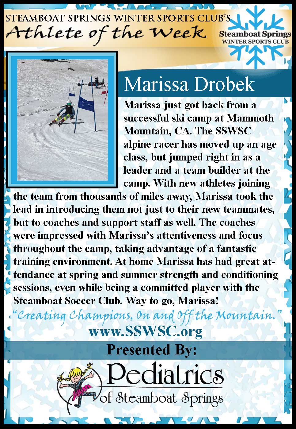 Athlete of the Week - Marissa Drobek