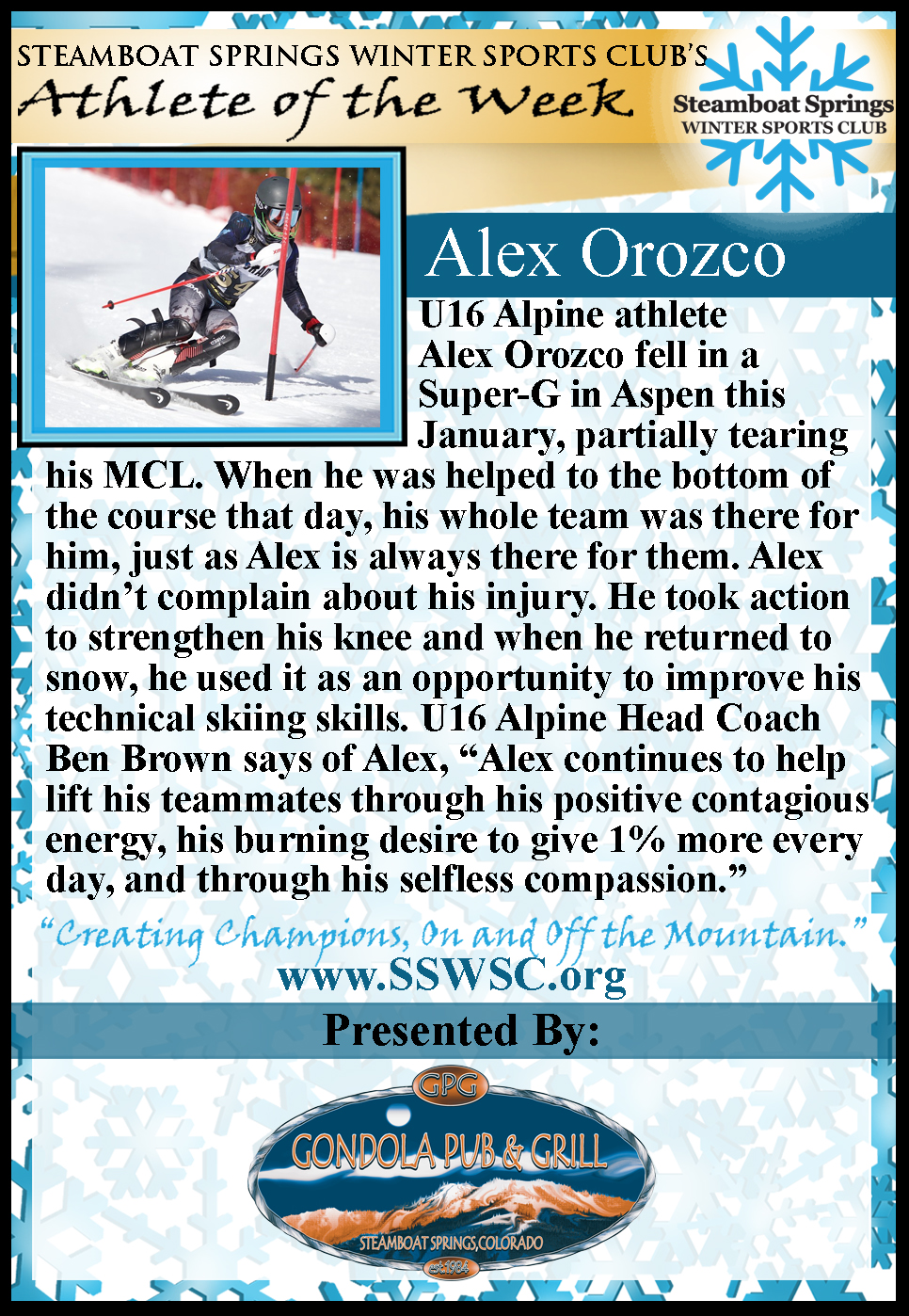 Athlete of the Week, Alex Orozco