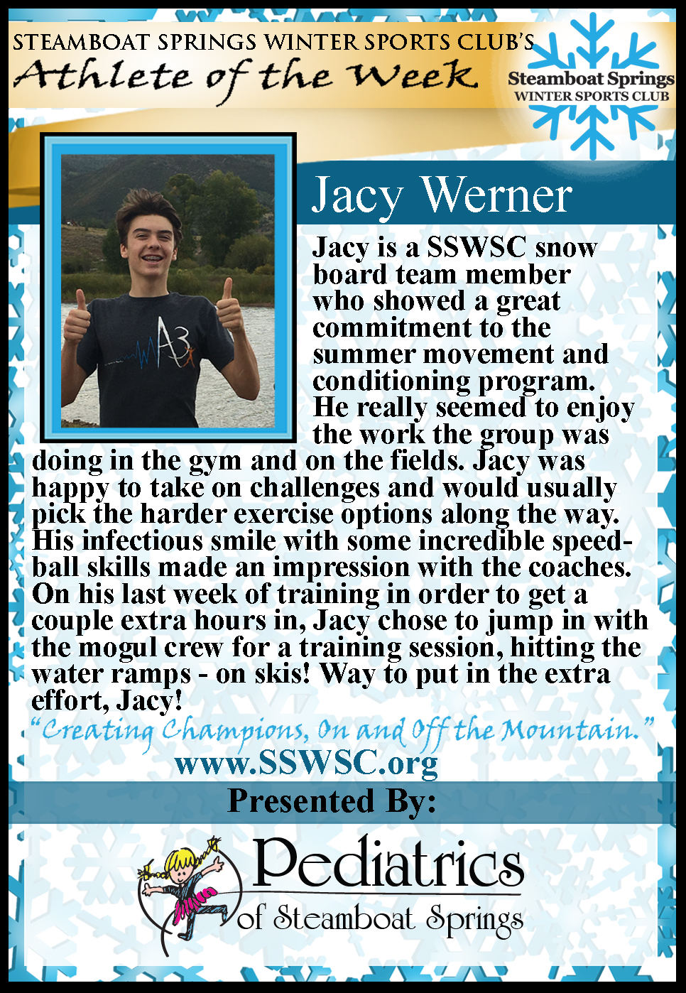 Athlete of the Week Jacy Werner