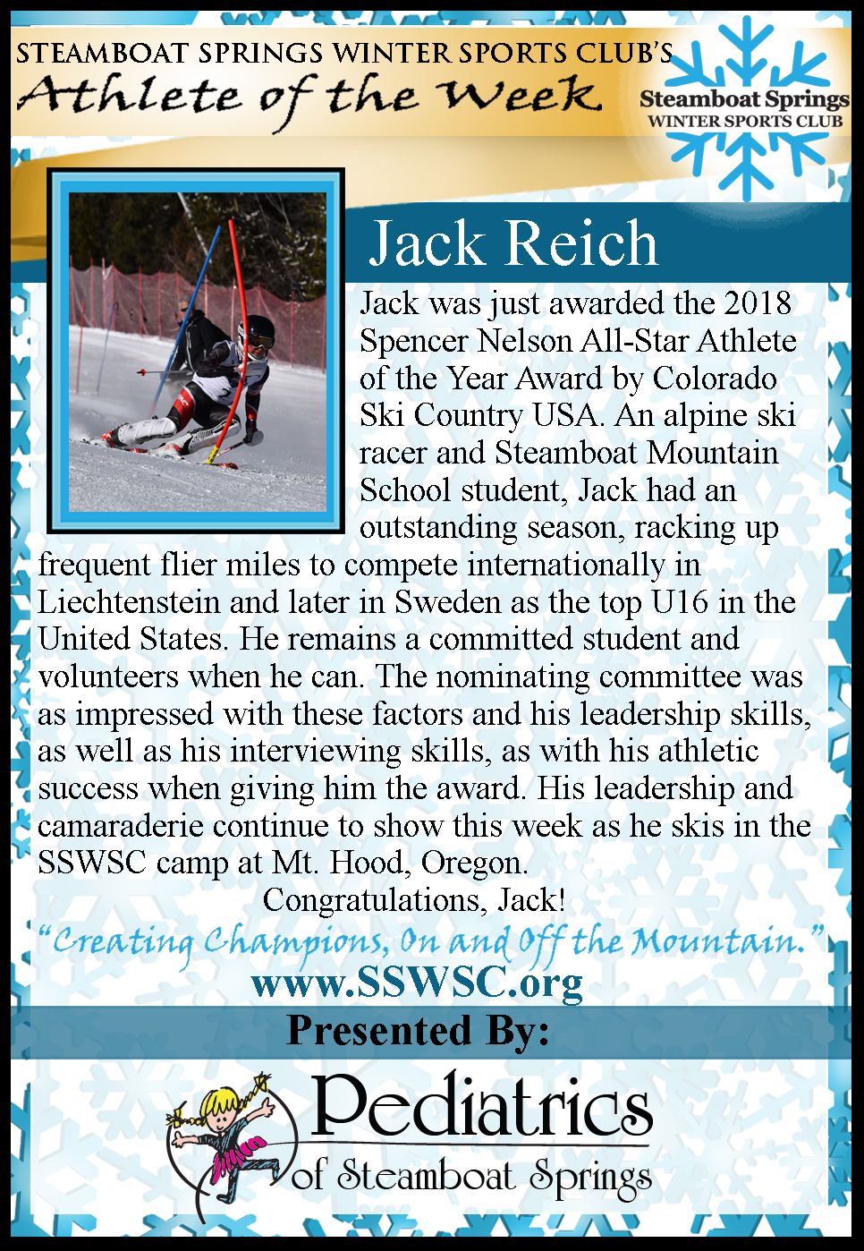 Athlete of the Week Jack Reich