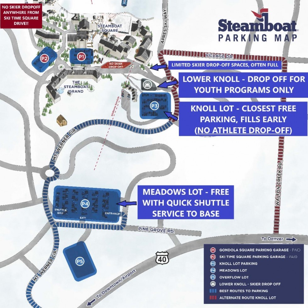 Steamboat Ski Resort Parking Map